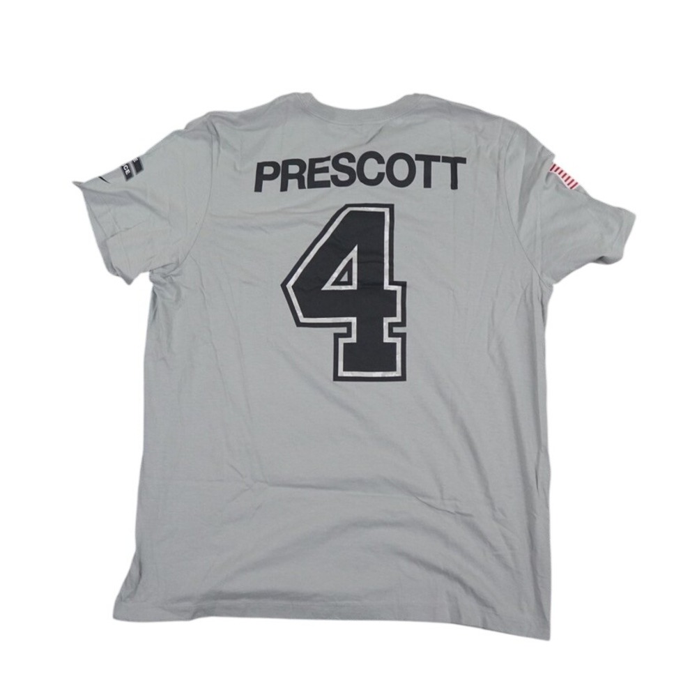 Nike Dallas Cowboys Dak Prescott Mens XL Grey Salute to Service T-Shirt